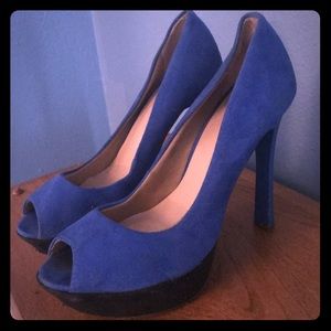 Brazilian Blue peek toe heels by Suzana Santos